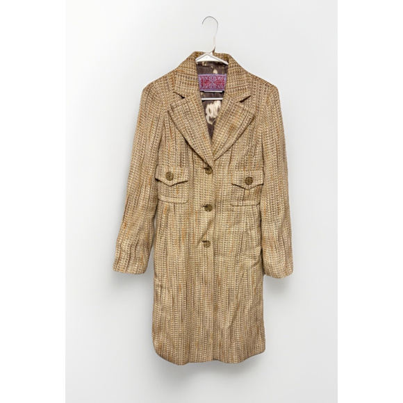 Tuleh Jackets & Blazers - Tuleh Metallic Tweed Long Coat Wool Blend, Runway Vintage Rarity. Retail 1500+